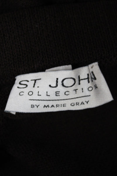 St. John Collection By Marie Gray Unisex Dress Pants Brown Wool Solid Size 12