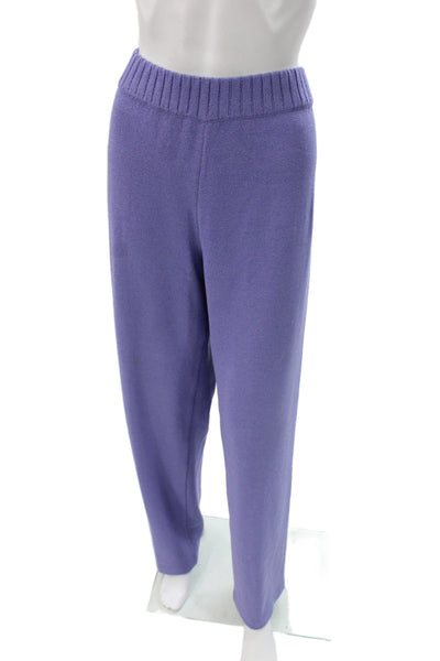 St. John Sport Women Sweatpants Purple Metallic Polyester Size L