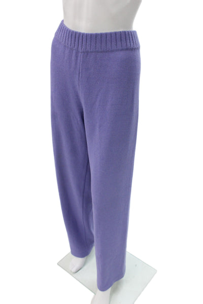 St. John Sport Women Sweatpants Purple Metallic Polyester Size L