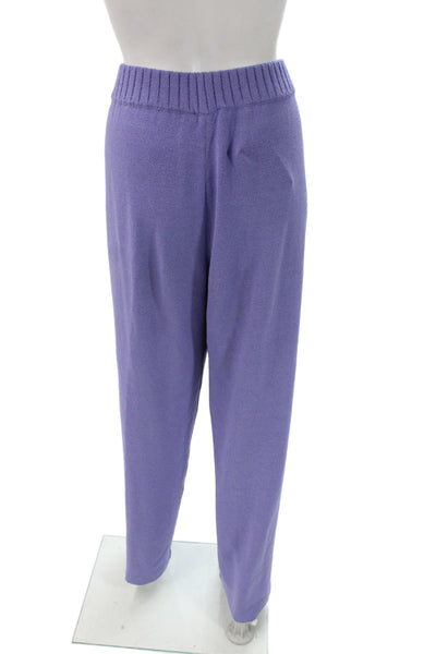 St. John Sport Women Sweatpants Purple Metallic Polyester Size L