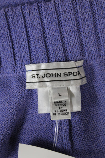 St. John Sport Women Sweatpants Purple Metallic Polyester Size L