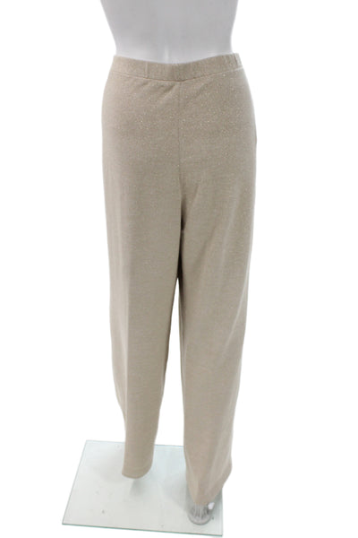 St. John Evening Womens Dress Pants Beige Polyester Spandex Size L