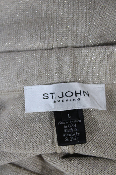 St. John Evening Womens Dress Pants Beige Polyester Spandex Size L