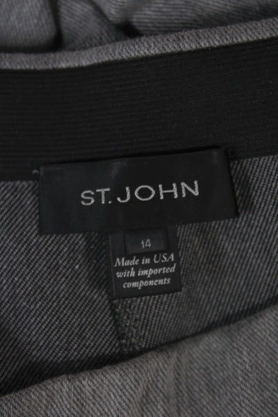 St. John Women Dress Pants Gray Polyester Rayon Solid Size 14