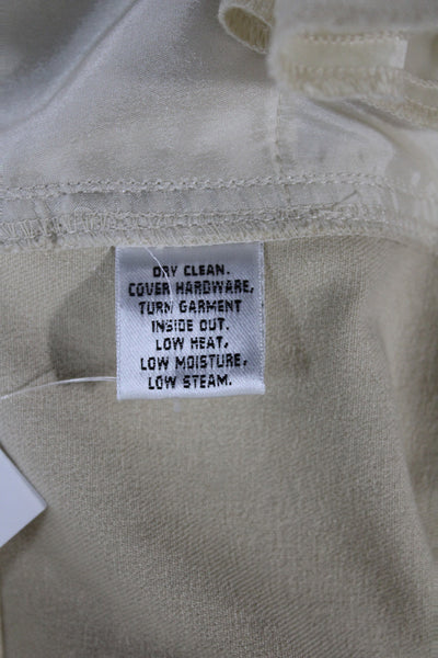 St. John Unisex Dress Pants Beige Cotton Button Size 16