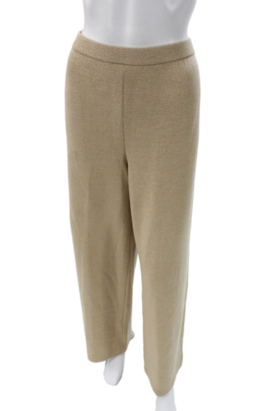 St. John Collection Womens Dress Pants Beige Wool Solid Size 14