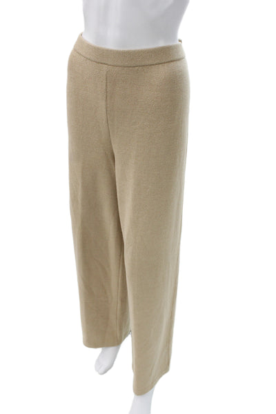 St. John Collection Womens Dress Pants Beige Wool Solid Size 14