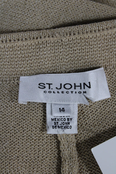 St. John Collection Womens Dress Pants Beige Wool Solid Size 14