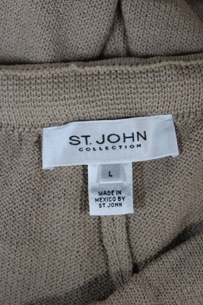 St. John Collection Womens Dress Pants Beige Wool Cashmere Size L