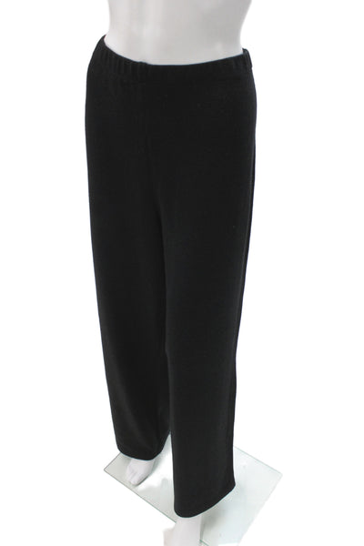 St. John Evening Women Dress Pants Black Cotton Polyester Size L