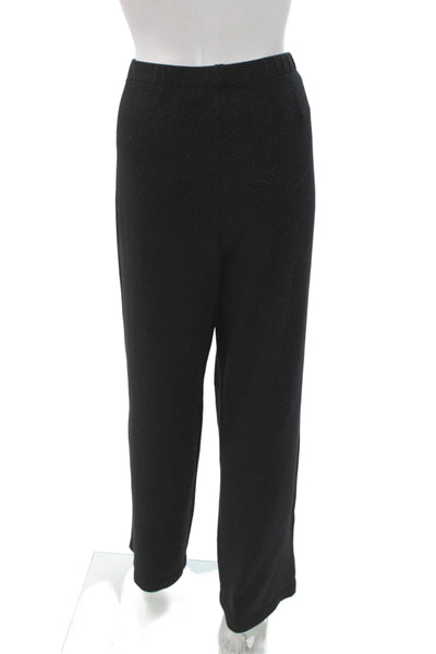 St. John Evening Women Dress Pants Black Cotton Polyester Size L