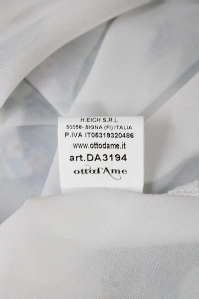 Ottod Ame Women Shift Sundress White Sleeveless Mid-Calf Round Neck Size 42