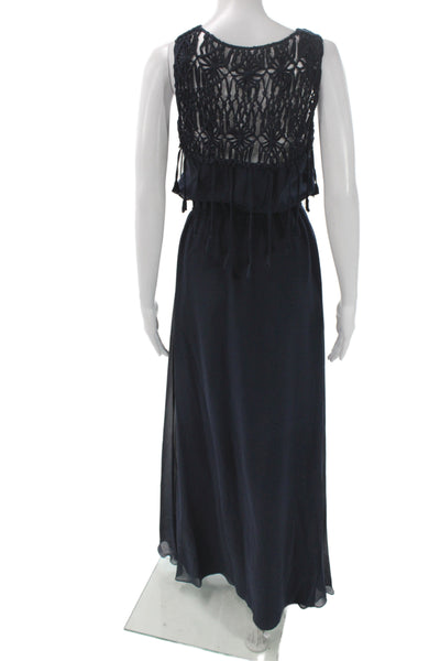 Calypso Saint Barth Womens Dark Blue V-Neck Maxi Blouson Dress Size XS