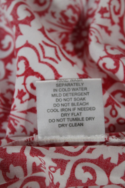 Melissa Odabash Women Kaftan Dress Red Cotton Short Sleeve Size M