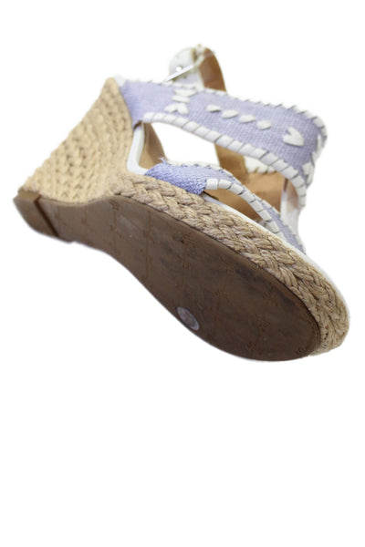 Jack Rogers Women's Open Toe Espadrille Wedge Sandals Blue Size 7.5