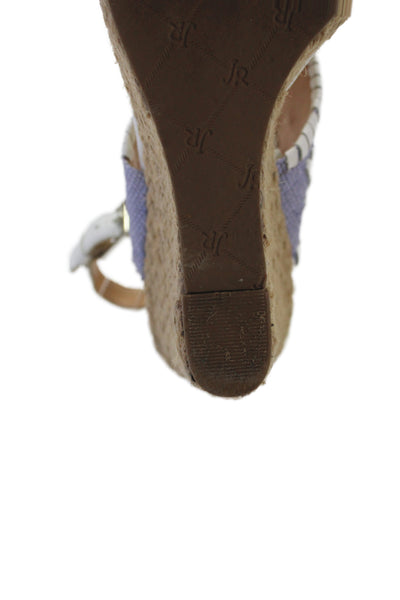 Jack Rogers Women's Open Toe Espadrille Wedge Sandals Blue Size 7.5