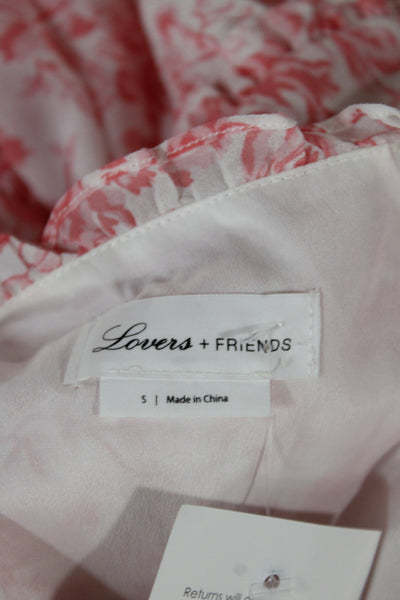 Lovers + Friends Women Mini Sundress Pink Floral Sleeveless Polyester Size S