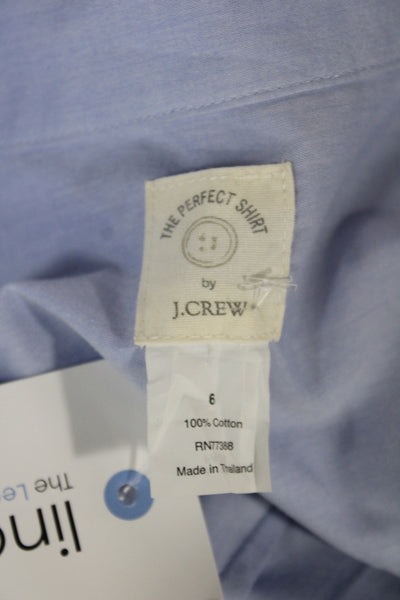 J Crew Mens Button-Down Shirt Light Blue 100% Cotton Long Sleeve Size 6