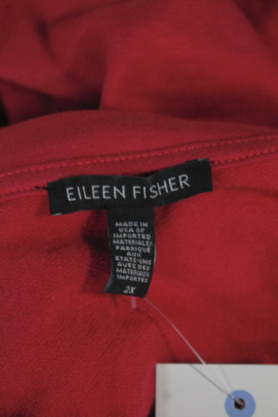 Eileen Fisher Unisex Red Turtleneck Pullover Sweater Long Sleeve Size 2X