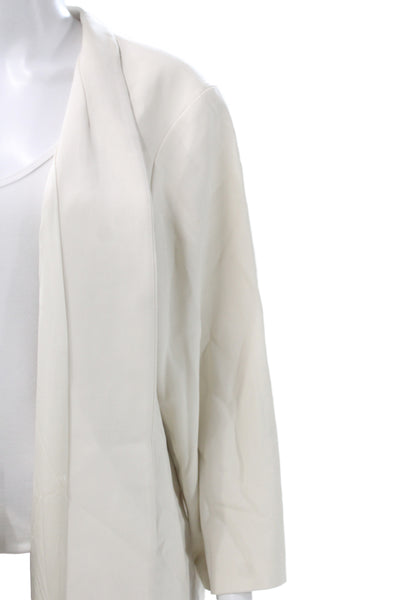 Eileen Fisher Women Coatigan Beige 3/4 Sleeve Tencel Lyocell Size 2X
