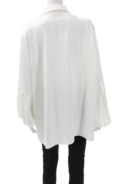 Persona By Marina Rinaldi Women Tunic White Button Up Long Sleeve Size 18