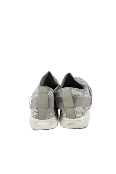 Eileen Fisher Womens Slip On Strappy Knit Running Sneakers Gray White Size 11