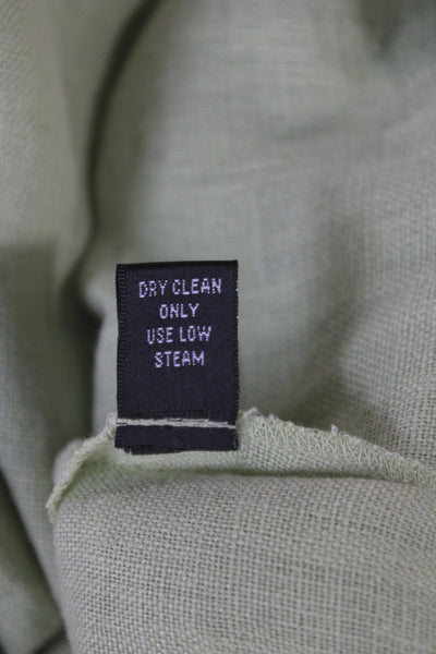 Ellen Tracy Womens Linen Drawstring Pants Green Beach Solid Size XL