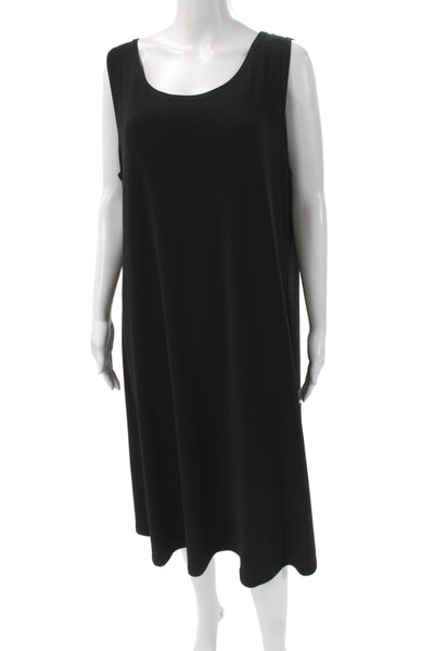 Sympli Women Tank Shift Dress Black Polyester Sleeveless Round Neck Size 18