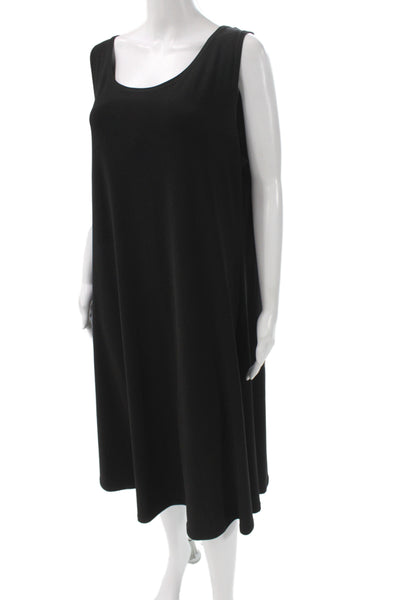 Sympli Women Tank Shift Dress Black Polyester Sleeveless Round Neck Size 18