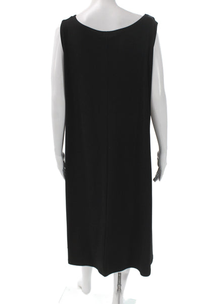 Sympli Women Tank Shift Dress Black Polyester Sleeveless Round Neck Size 18