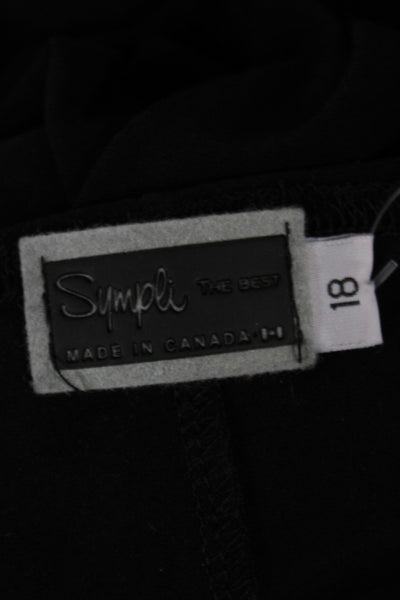 Sympli Women Tank Shift Dress Black Polyester Sleeveless Round Neck Size 18