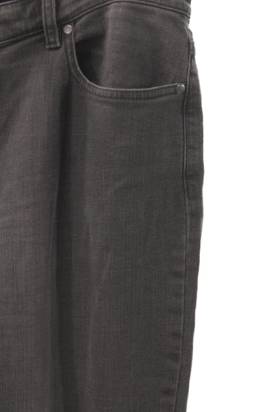 Eileen Fisher Unisex Dark Gray Straight Jeans High Rise Organic Cotton Size 16
