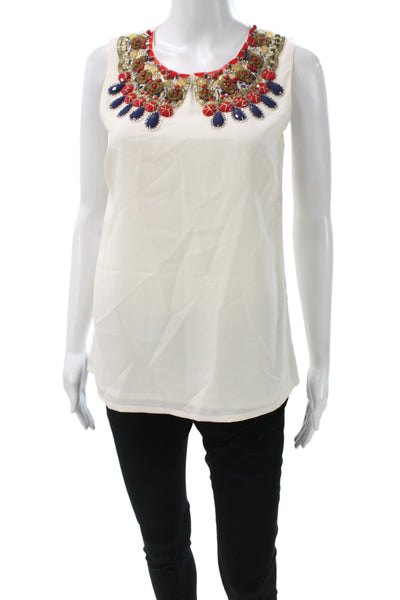 Kate Spade Womens Bohemian White Sleeveless Blouse Size XS
