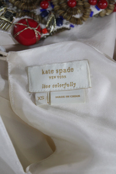 Kate Spade Womens Bohemian White Sleeveless Blouse Size XS