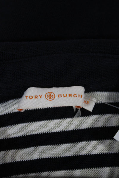 Tory Burch Women Pea Coat Dark Blue Wool Blend Button Long Sleeve Size XS