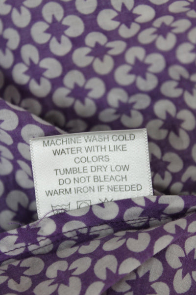 Tory Burch Women Sleeveless Tunic Purple Geometric Viscose Round Neck Size 8