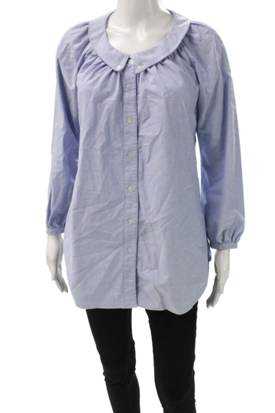 Steven Alan Women Tunic Blouse Light Blue Button Long Sleeve Cotton Size XS