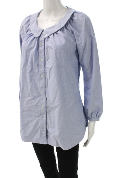 Steven Alan Women Tunic Blouse Light Blue Button Long Sleeve Cotton Size XS