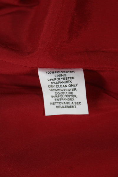 Trina Turk Womens Shift Dress Red Round Neck Sleeveless Zip Knee Length Size 2