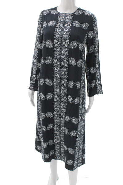 Hyacinth House Women Kaftan Dress Dark Blue Floral Size XS