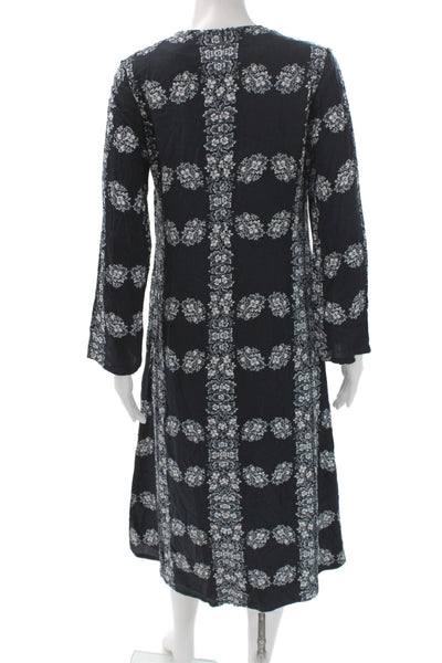 Hyacinth House Women Kaftan Dress Dark Blue Floral Size XS