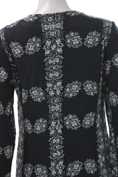 Hyacinth House Women Kaftan Dress Dark Blue Floral Size XS