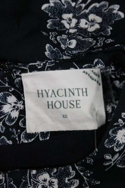 Hyacinth House Women Kaftan Dress Dark Blue Floral Size XS