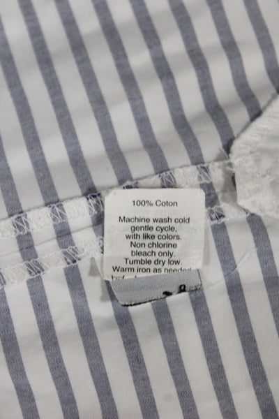 Madewell Women Shift Dress White Striped Cotton Sleeveless Knee-Length Size XS