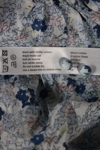 Ghost London Womens Bohemian Floral Maxi Dress Blue Cotton Size XS