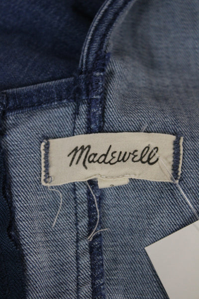 Madewell Women Overall Mini Dress Dark Blue Square Neck Sleeveless Size 2