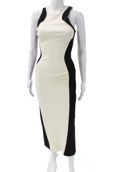 Torn by Ronny Kobo Women Bodycon Sheath Black Zip Crew Neck Size XS
