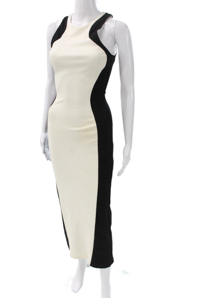 Torn by Ronny Kobo Women Bodycon Sheath Black Zip Crew Neck Size XS