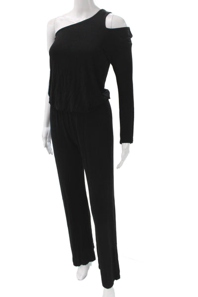 Young Fabulous & Broke Women Black Asymmetrical Long Sleeve Jumpsuit Size XS