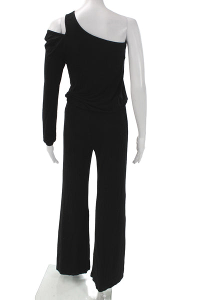 Young Fabulous & Broke Women Black Asymmetrical Long Sleeve Jumpsuit Size XS